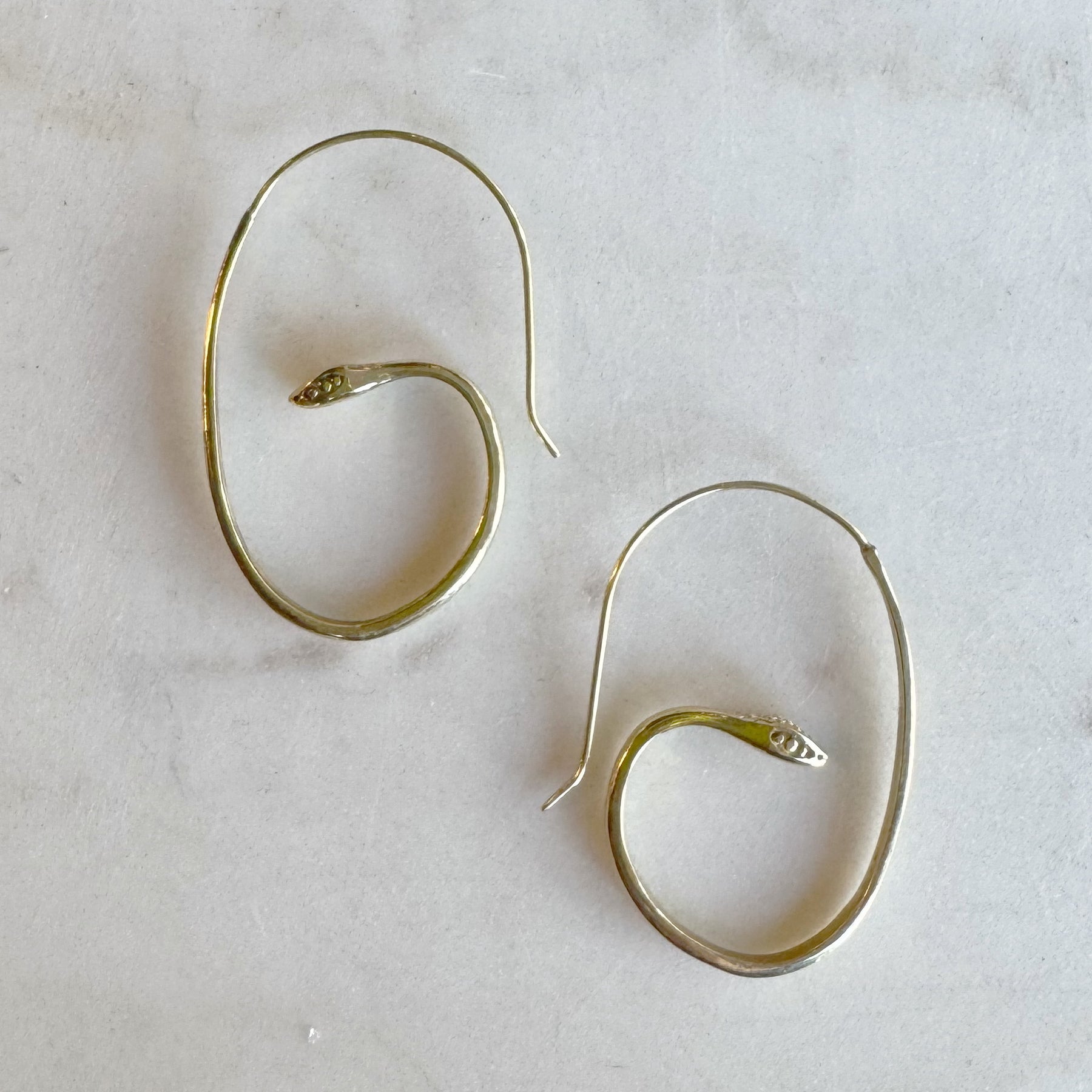 Curled Snake Earring
