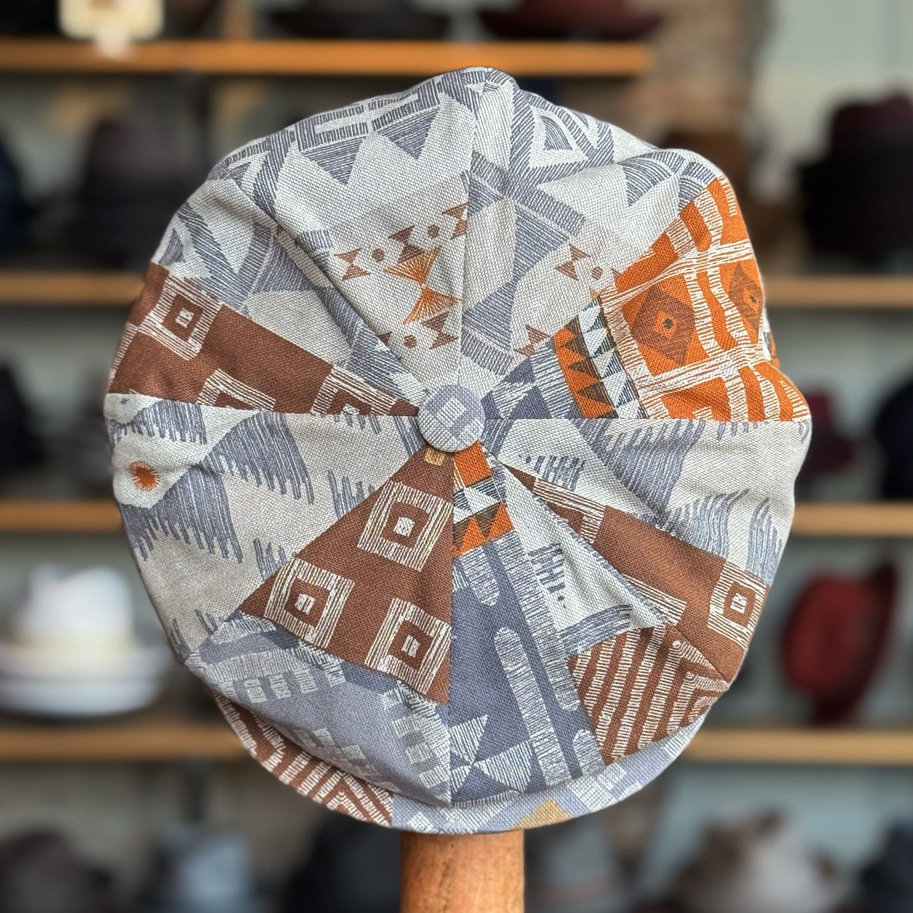 Geometric Pattern Traditional Newsboy Cap