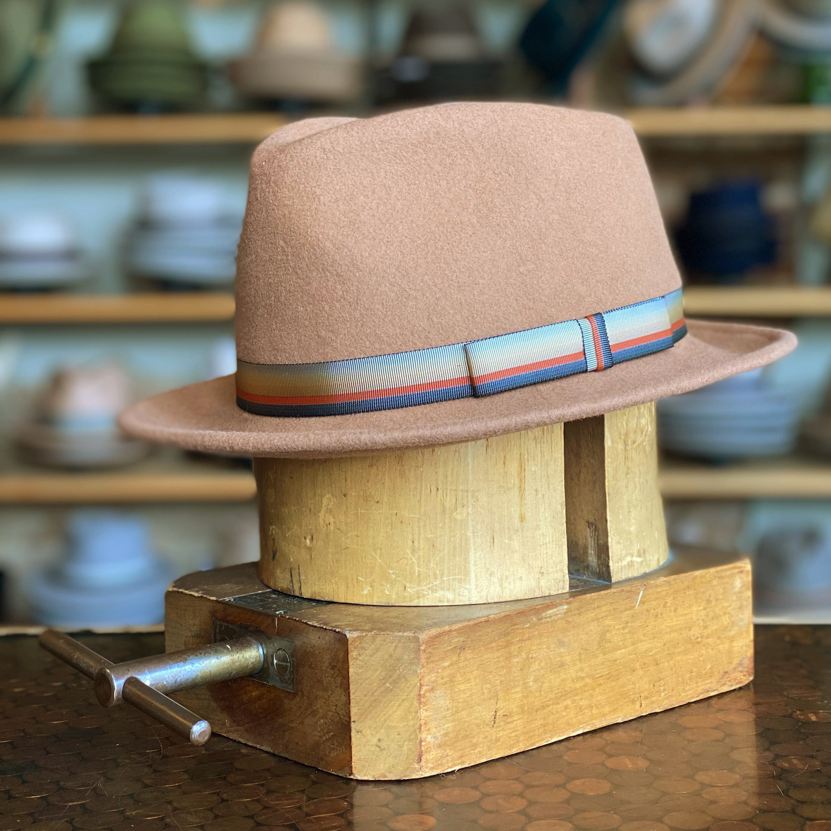 Calvin Klein Cream and Green Fedora Hat Bailey 1922 Tino Fedora | Premium Wool LiteFelt® Hat  main image 4