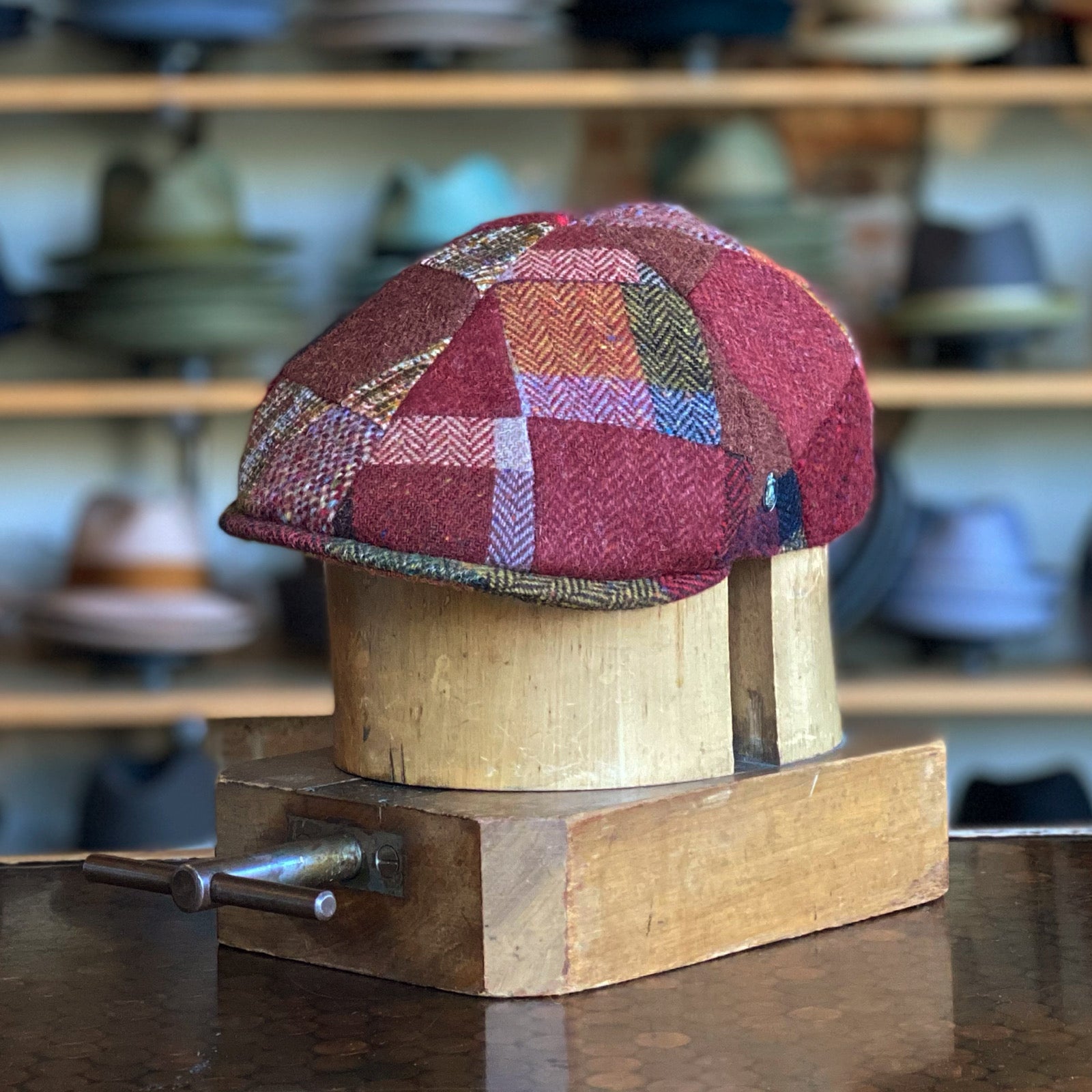 Patchwork 6 Panel Cap High Quality Traditional Wool Patch Cap Red Large 60 cm