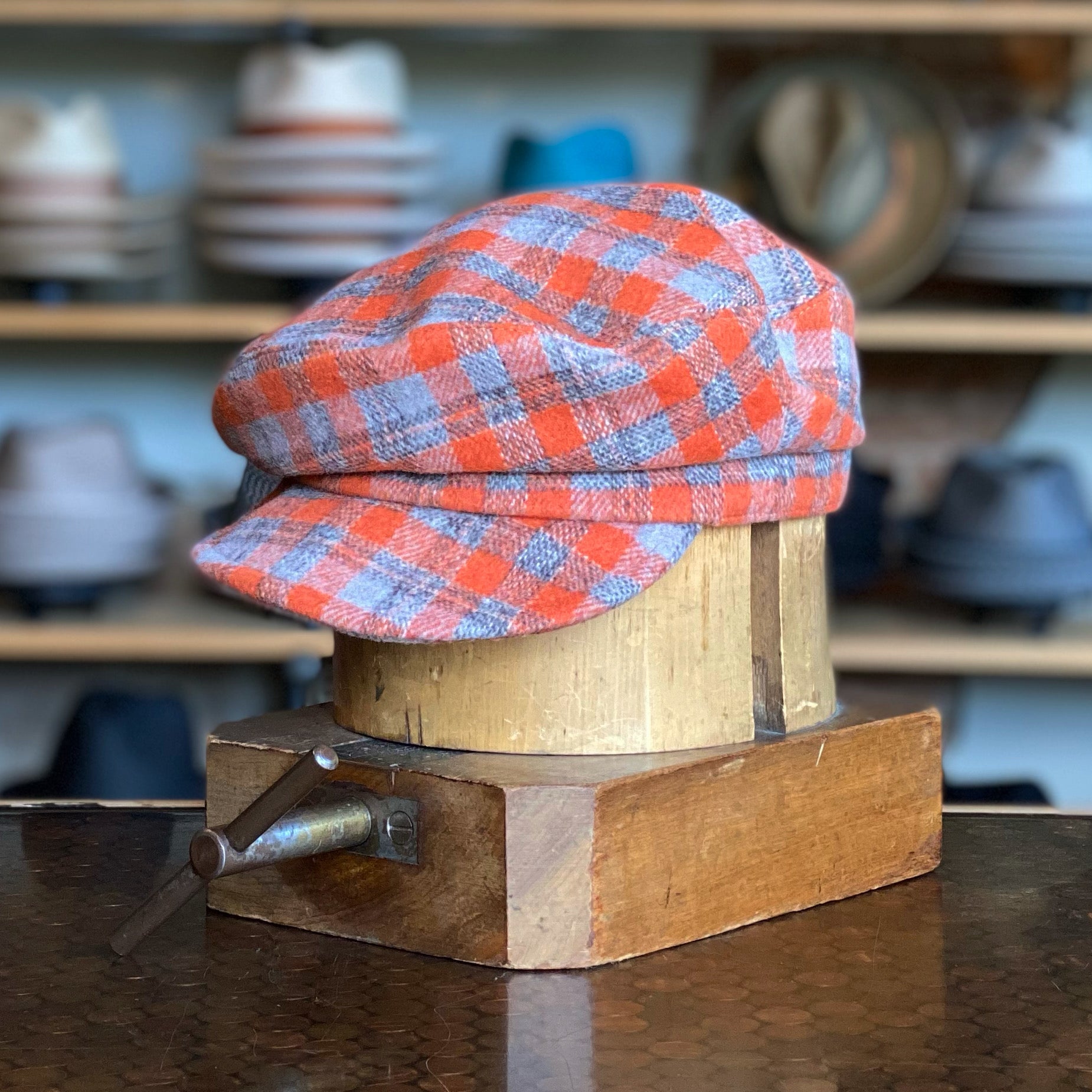 Autumn winter Wool Plaid contrast fisherman hat Plaid Fisherman Cap main image 3