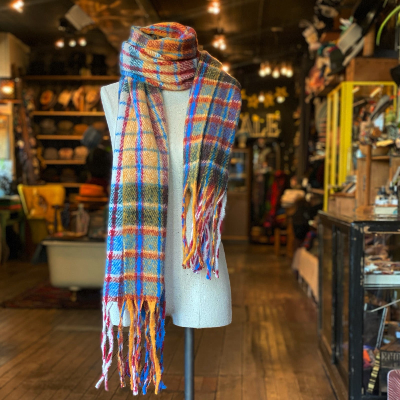 Rainbow Plaid Scarf - Main Image