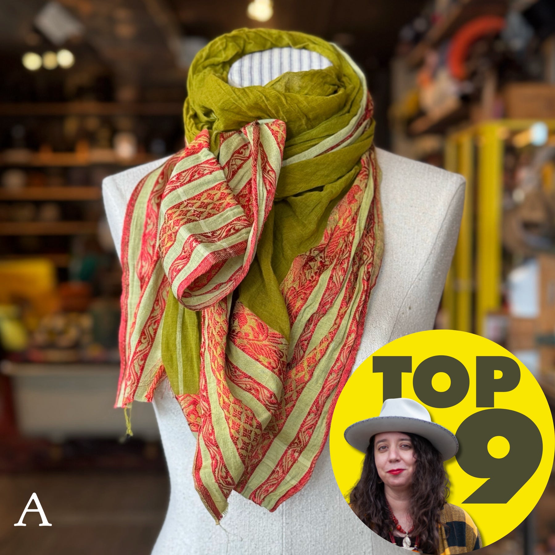 Sheer Chartreuse Sari Fragment