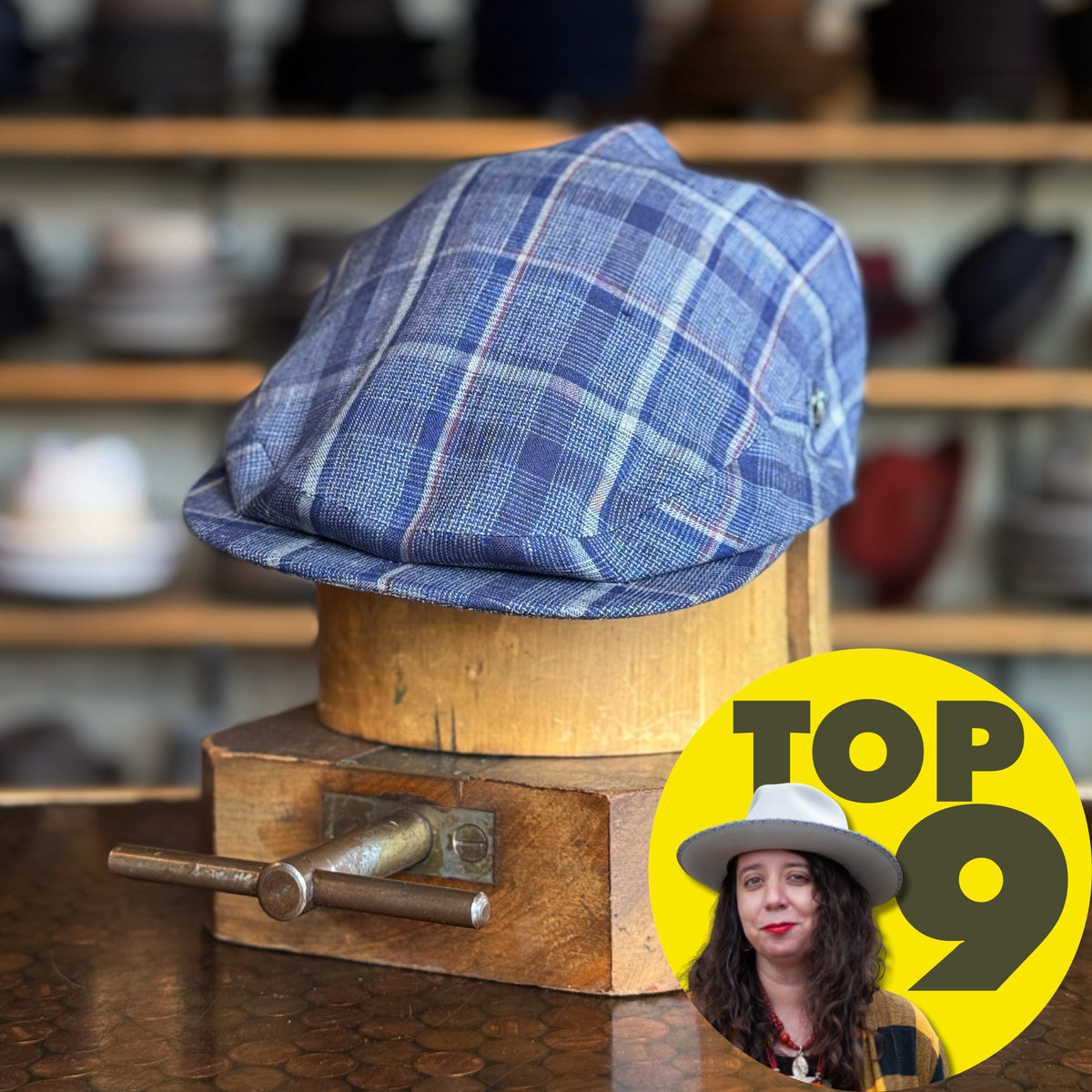Tonal Plaid Vintage Flat Cap