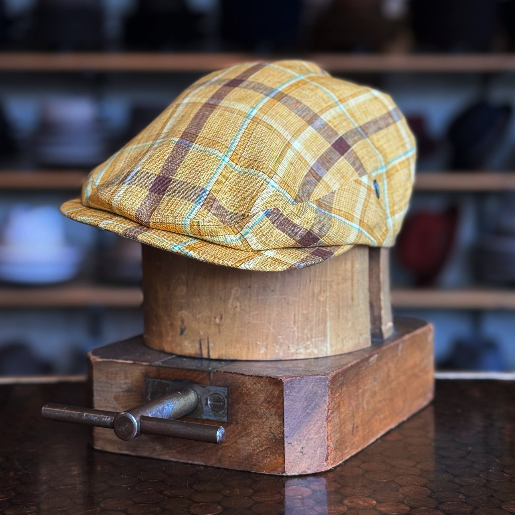 Tonal Plaid Vintage Flat Cap