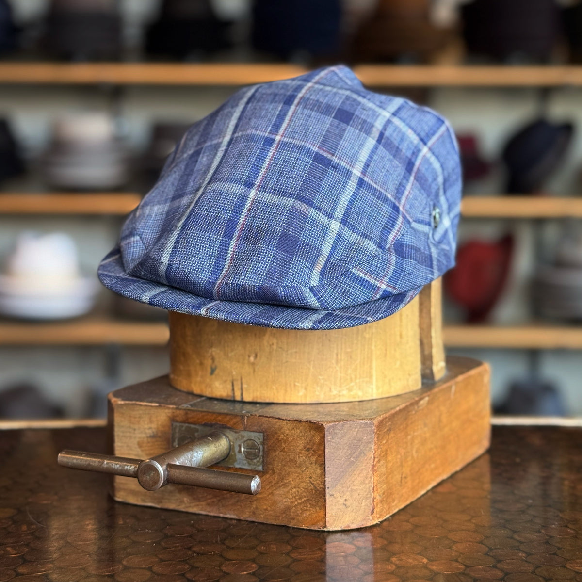 Tonal Plaid Vintage Flat Cap