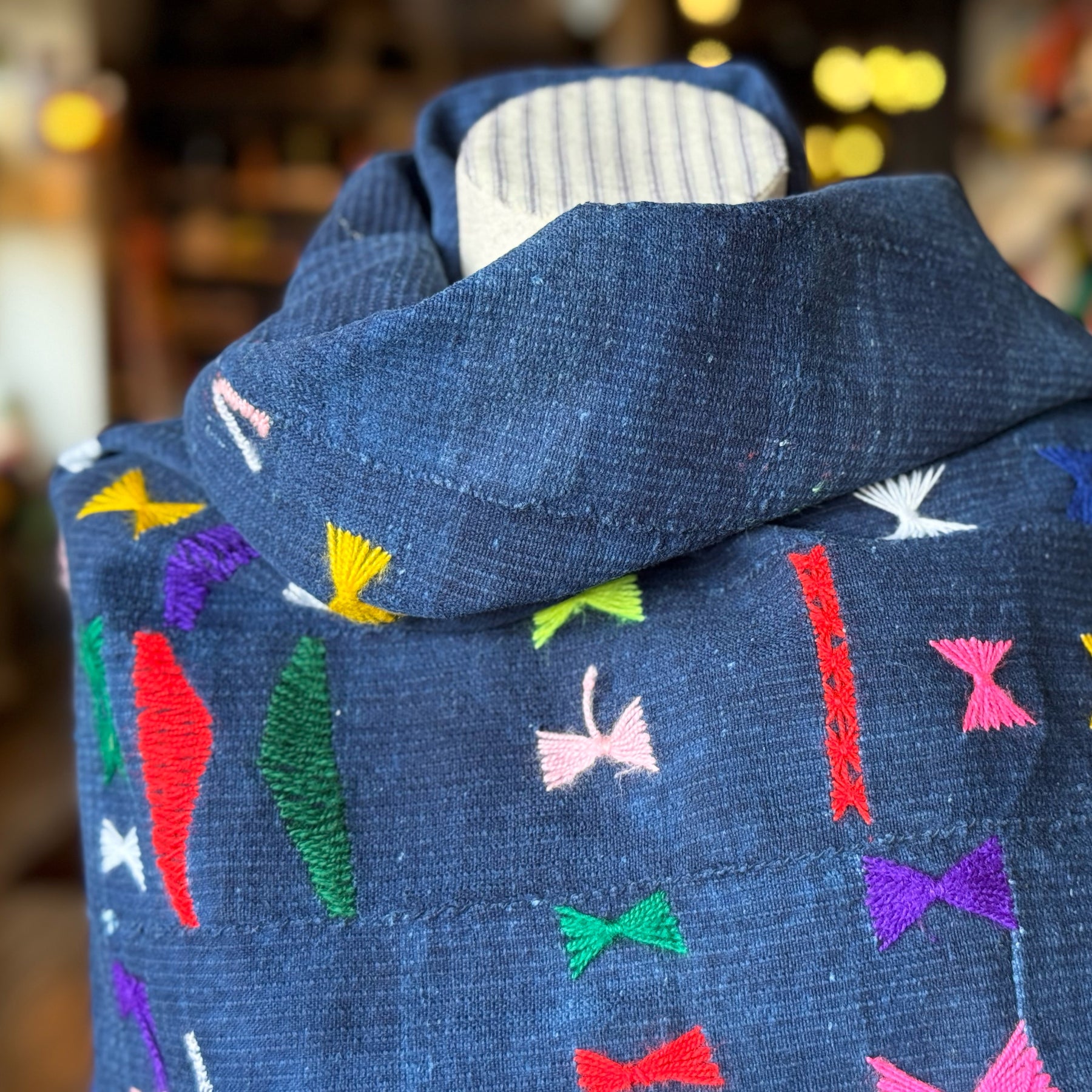 Vintage Indigo Mud Cloth Scarf No. 1