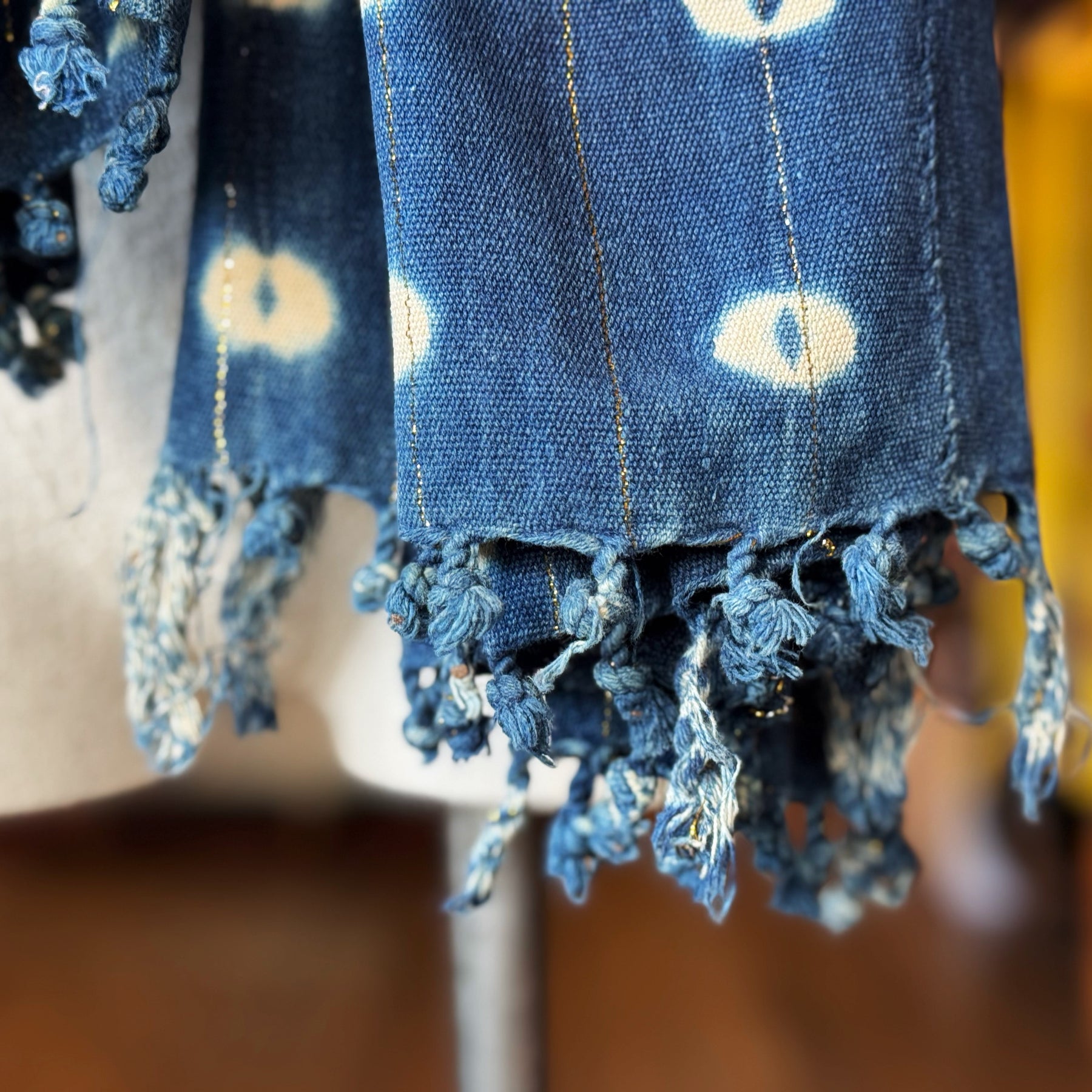 Vintage Indigo Mud Cloth Scarf No. 3