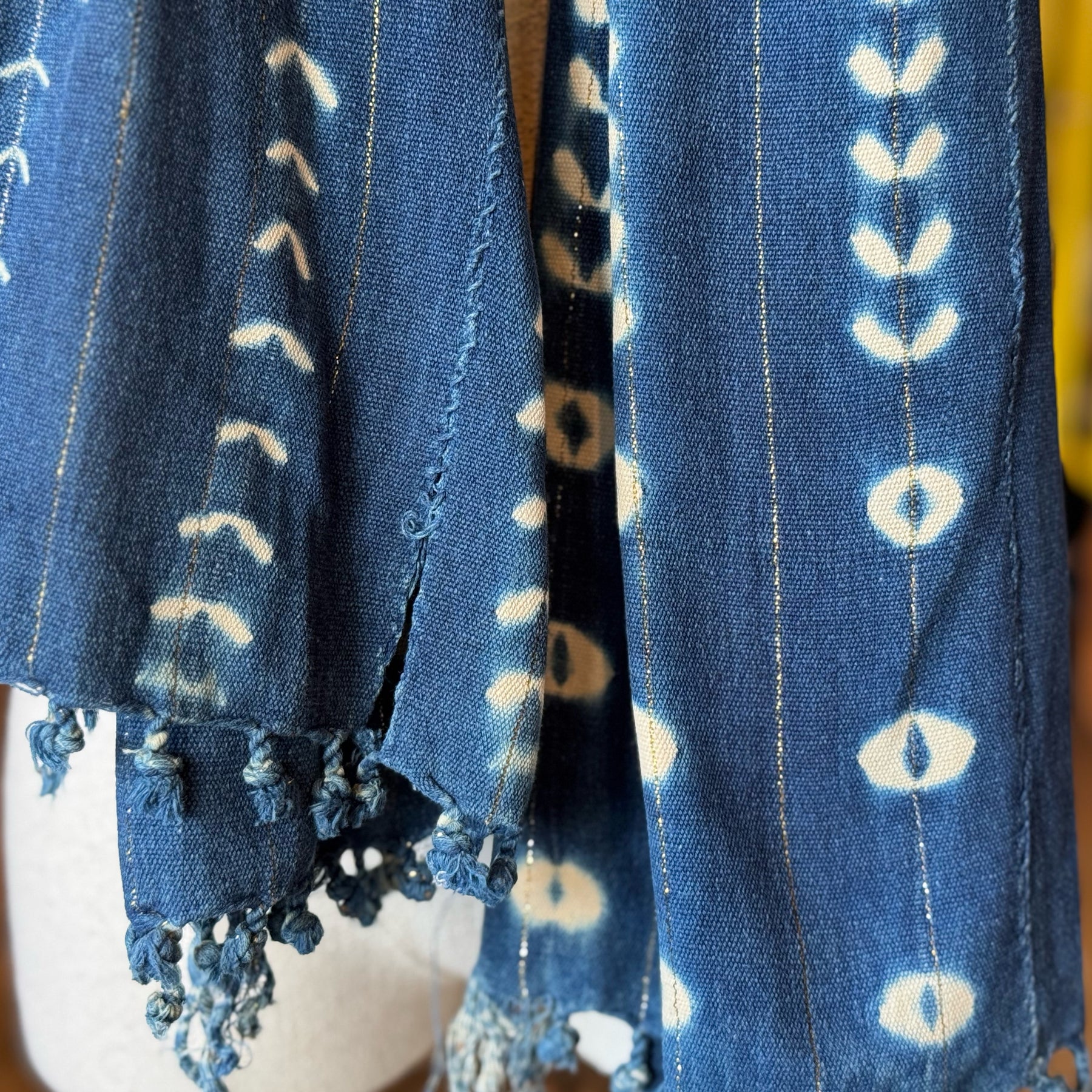 Vintage Indigo Mud Cloth Scarf No. 3