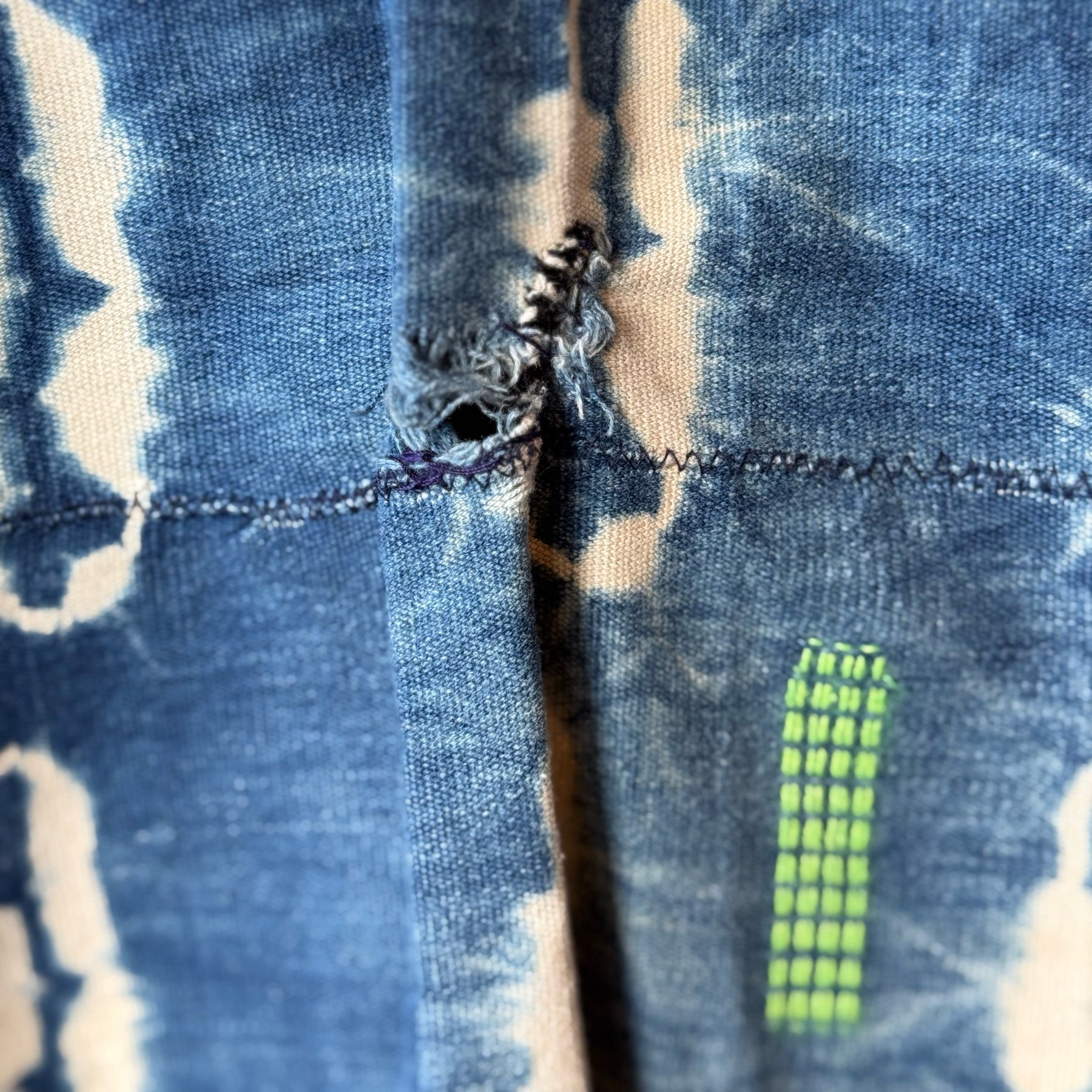 Vintage Indigo Mud Cloth Scarf No. 4