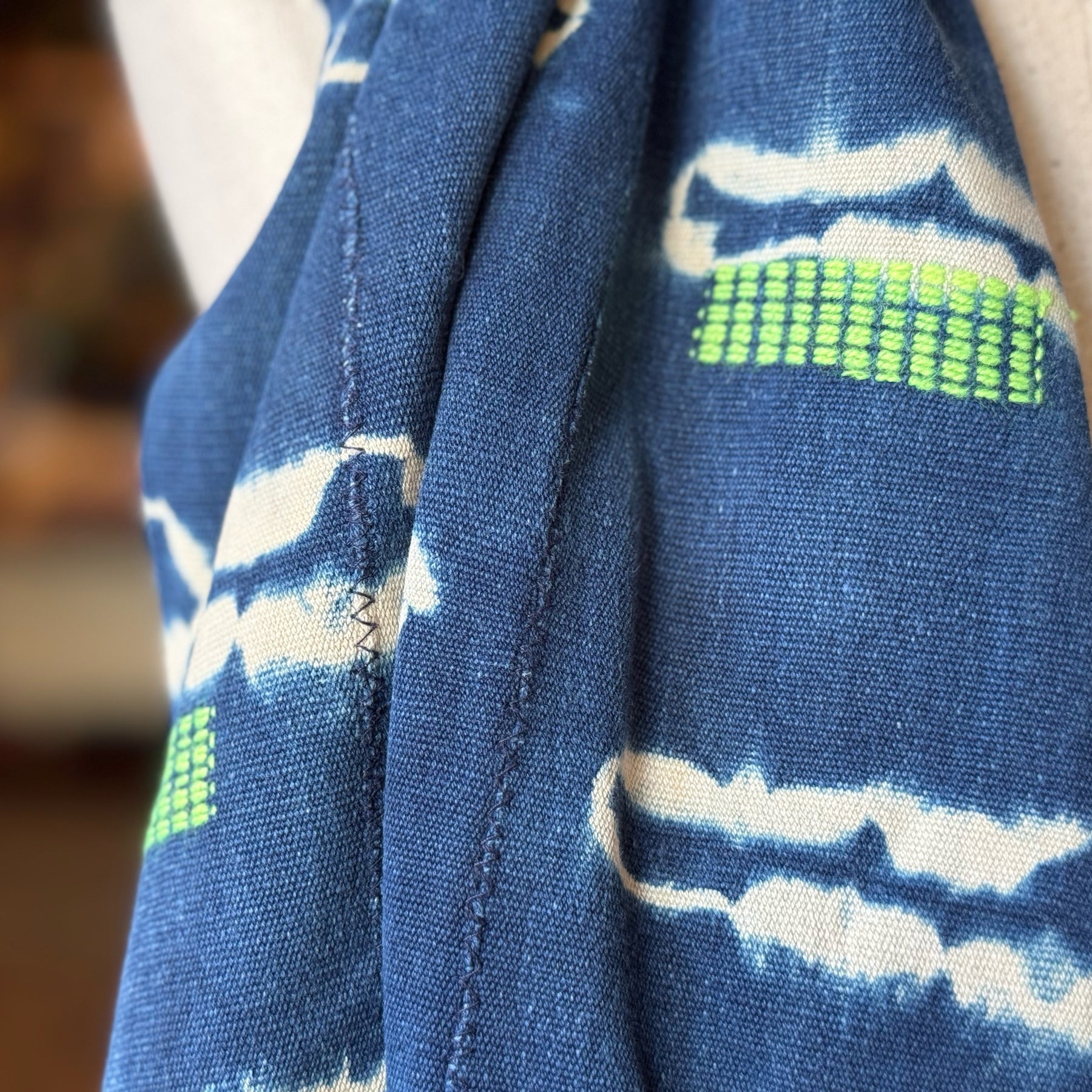 Vintage Indigo Mud Cloth Scarf No. 4