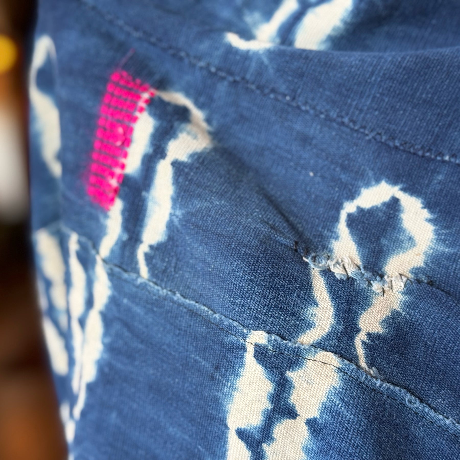 Vintage Indigo Mud Cloth Scarf No. 4
