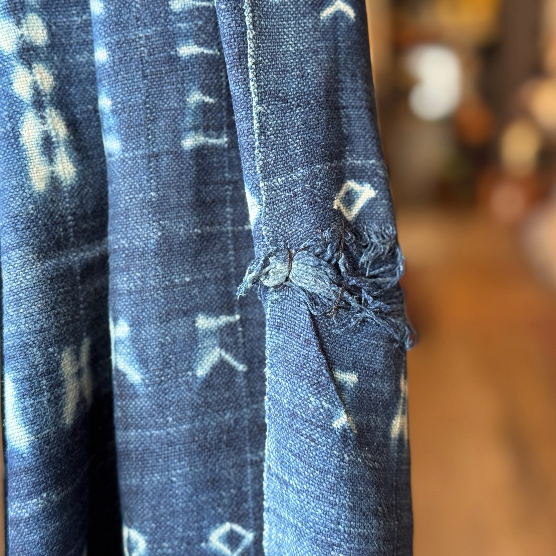 Vintage Indigo Mud Cloth Scarf No. 5