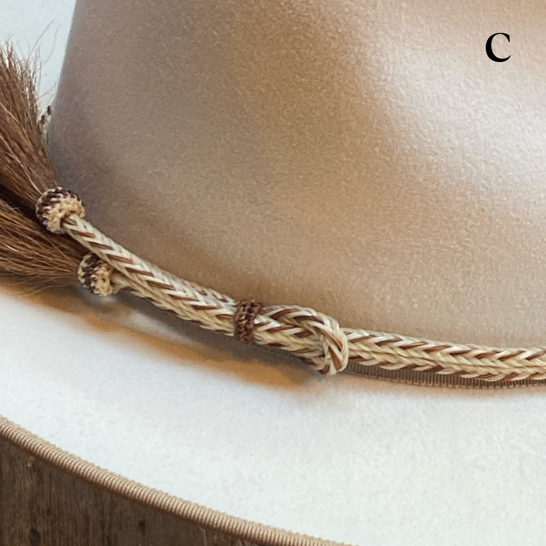 2 Strand Horsehair Hat Band with Side Tassels