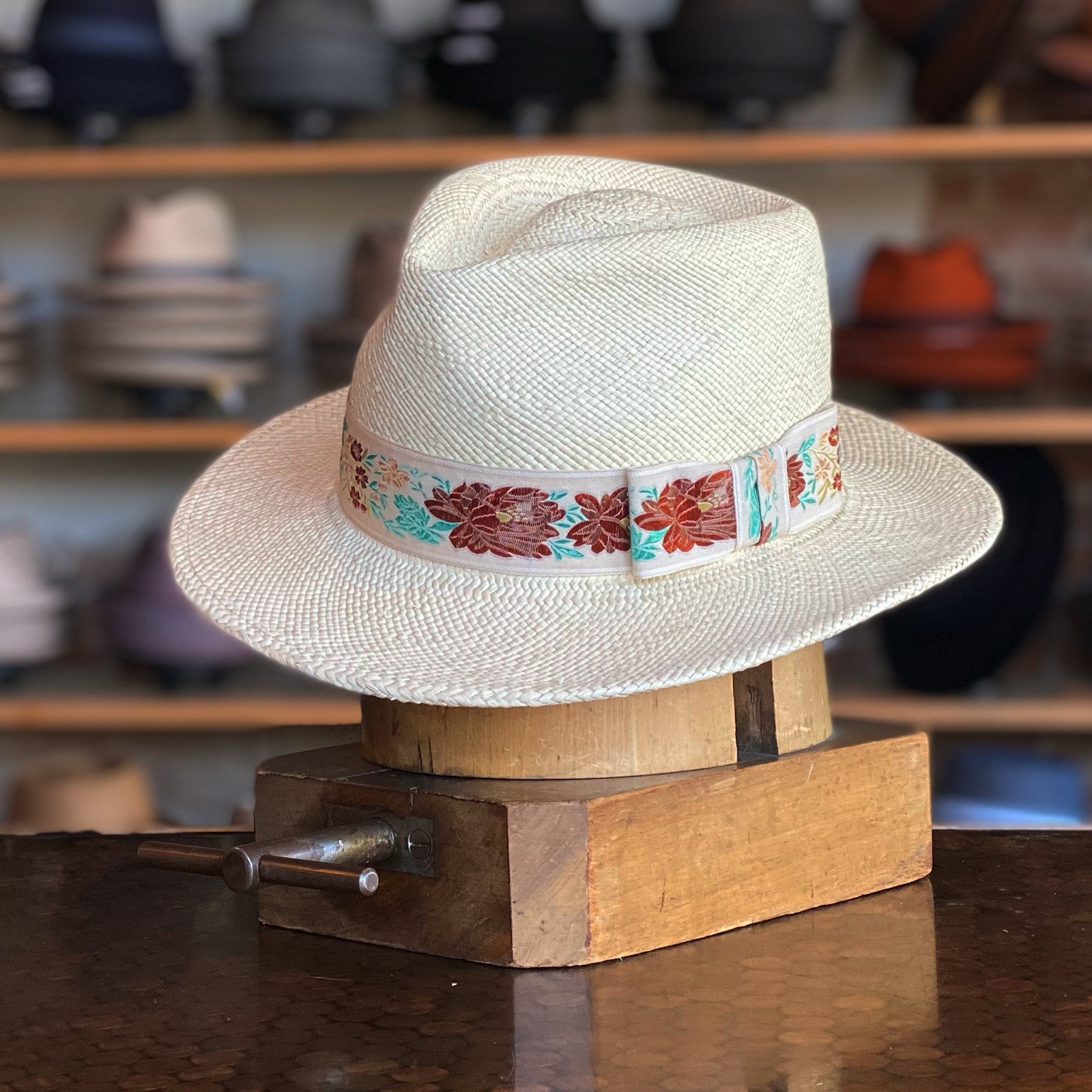 Havana Panama Fedora Straw Hat for Summer with Floral Band