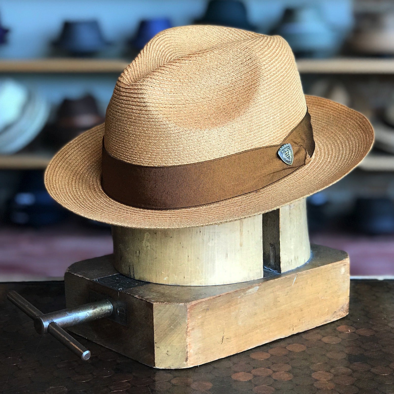 mens dress hats Hemp Rosebud cognac / 7 1/2 (60 cm)