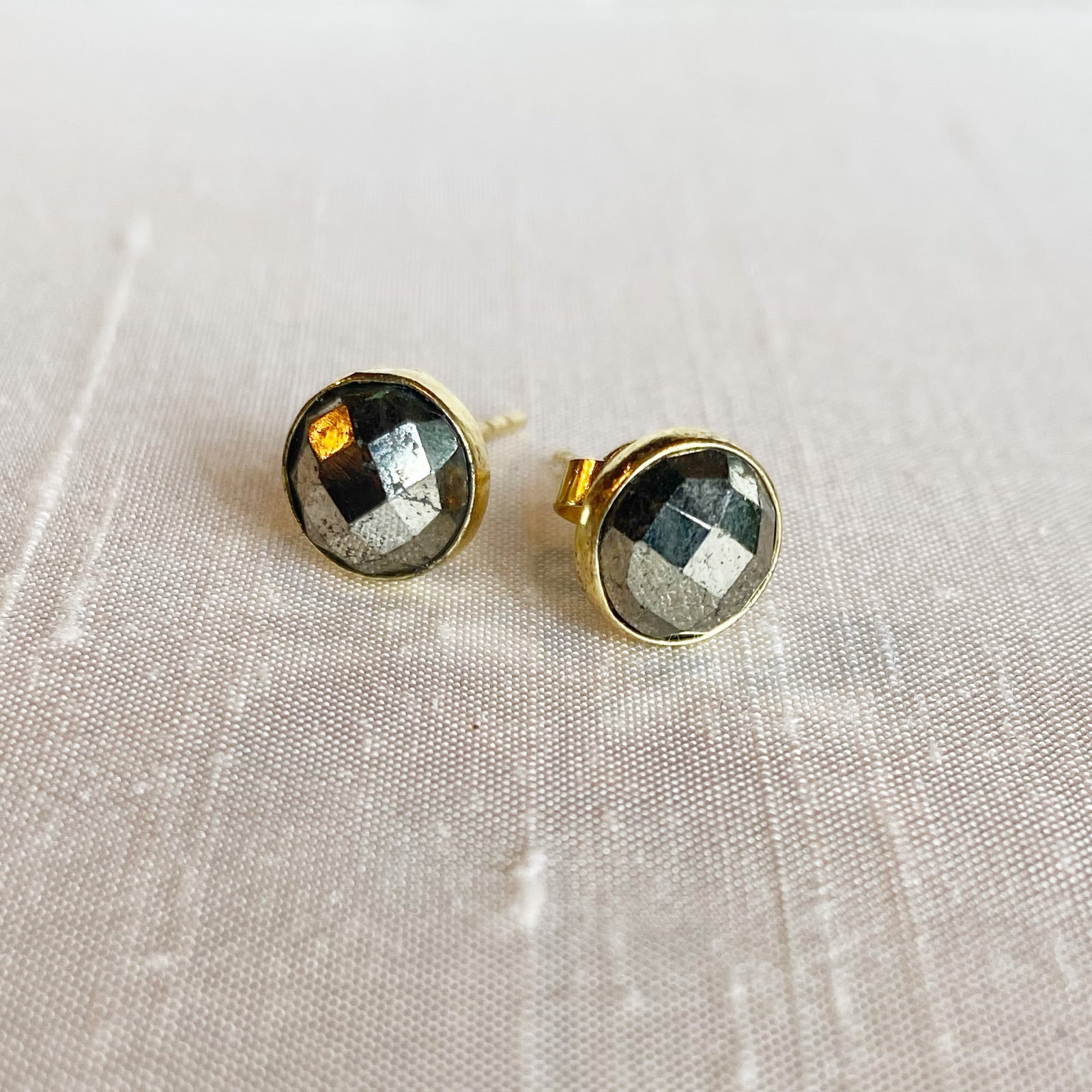 Rose Cut Pyrite Studs