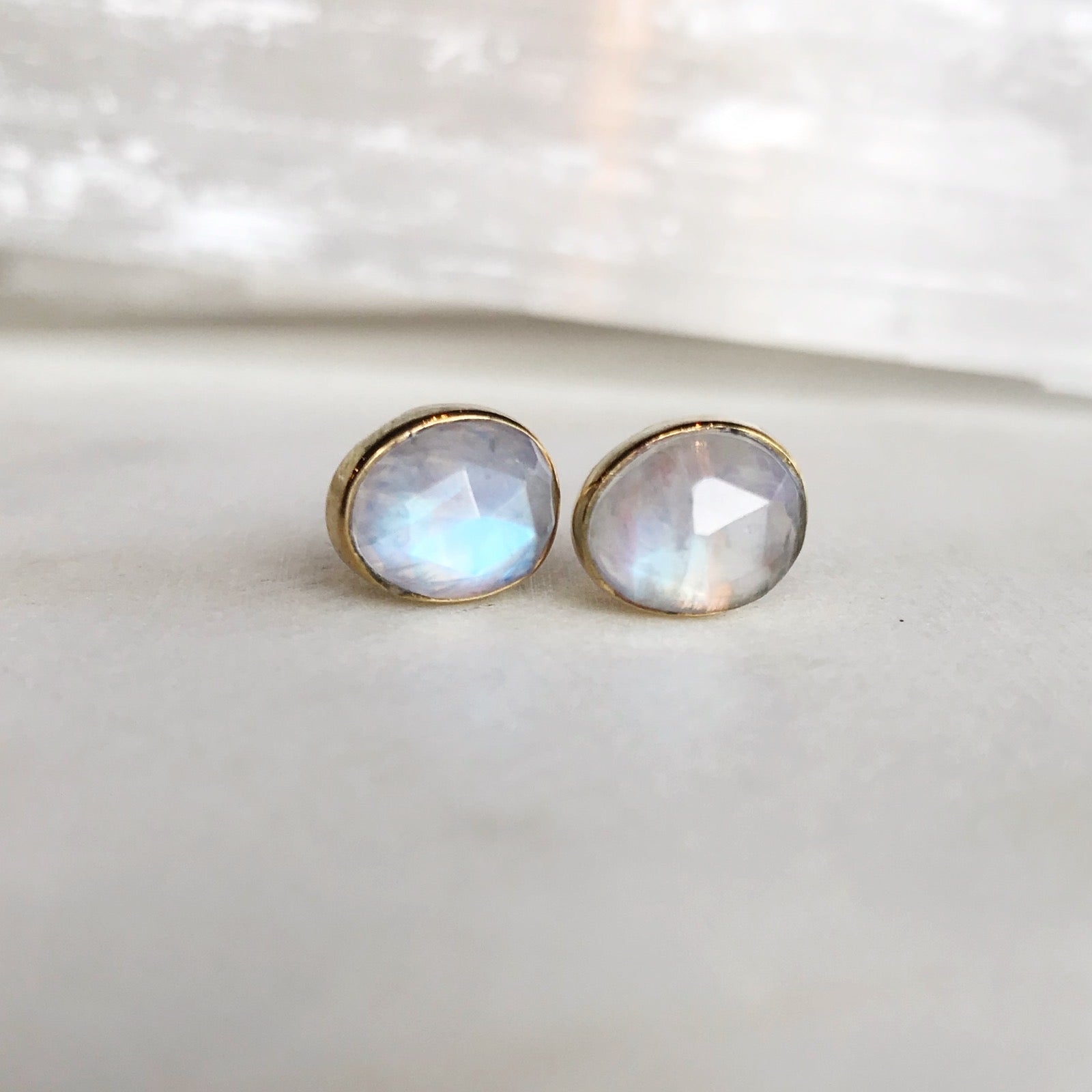 Rose Cut Oval Studs