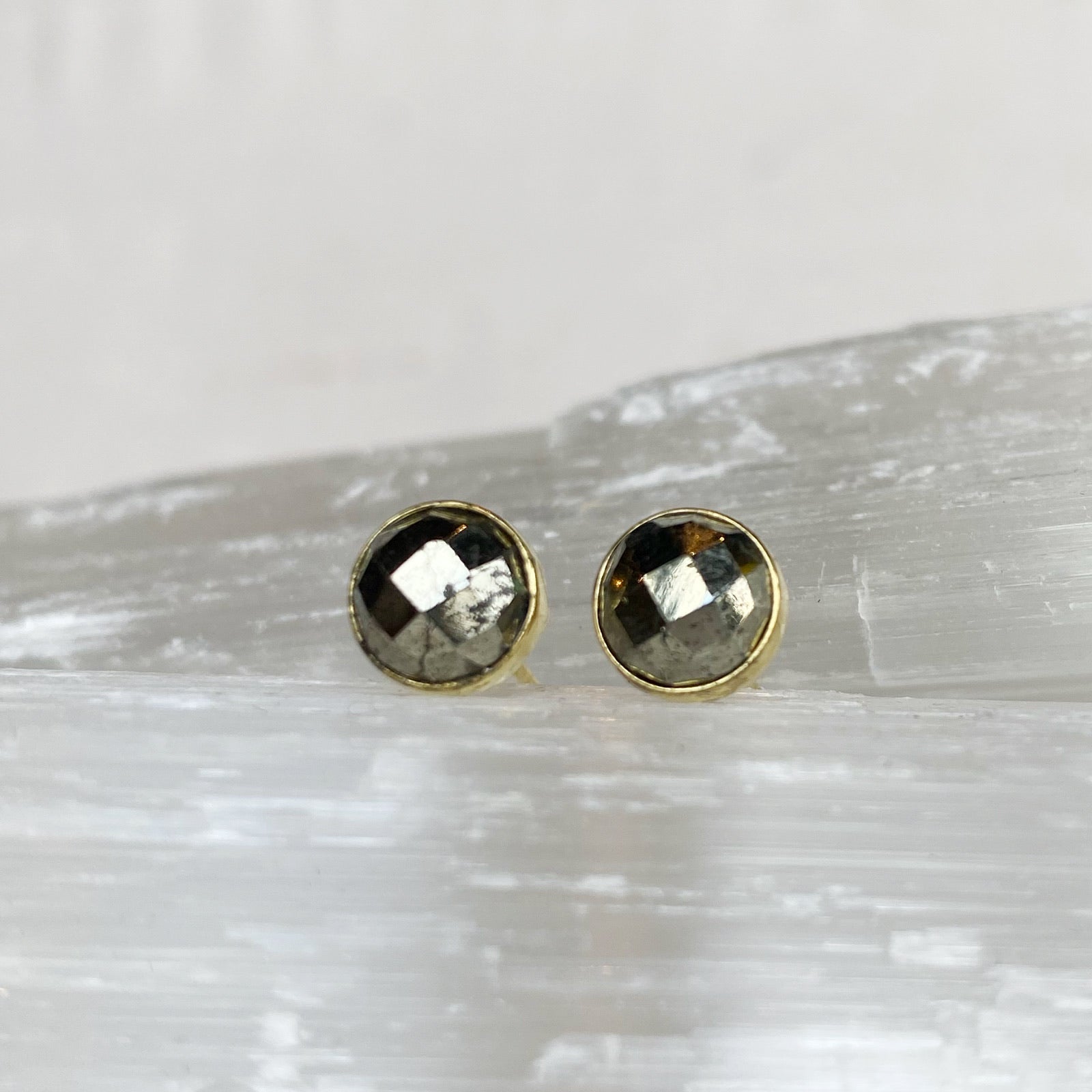 Rose Cut Pyrite Studs