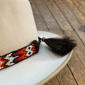 Beaded Hat Band w/ Horsehair Tassels