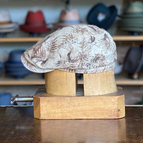 Botanical Linen Driving Cap