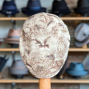 Botanical Linen Driving Cap