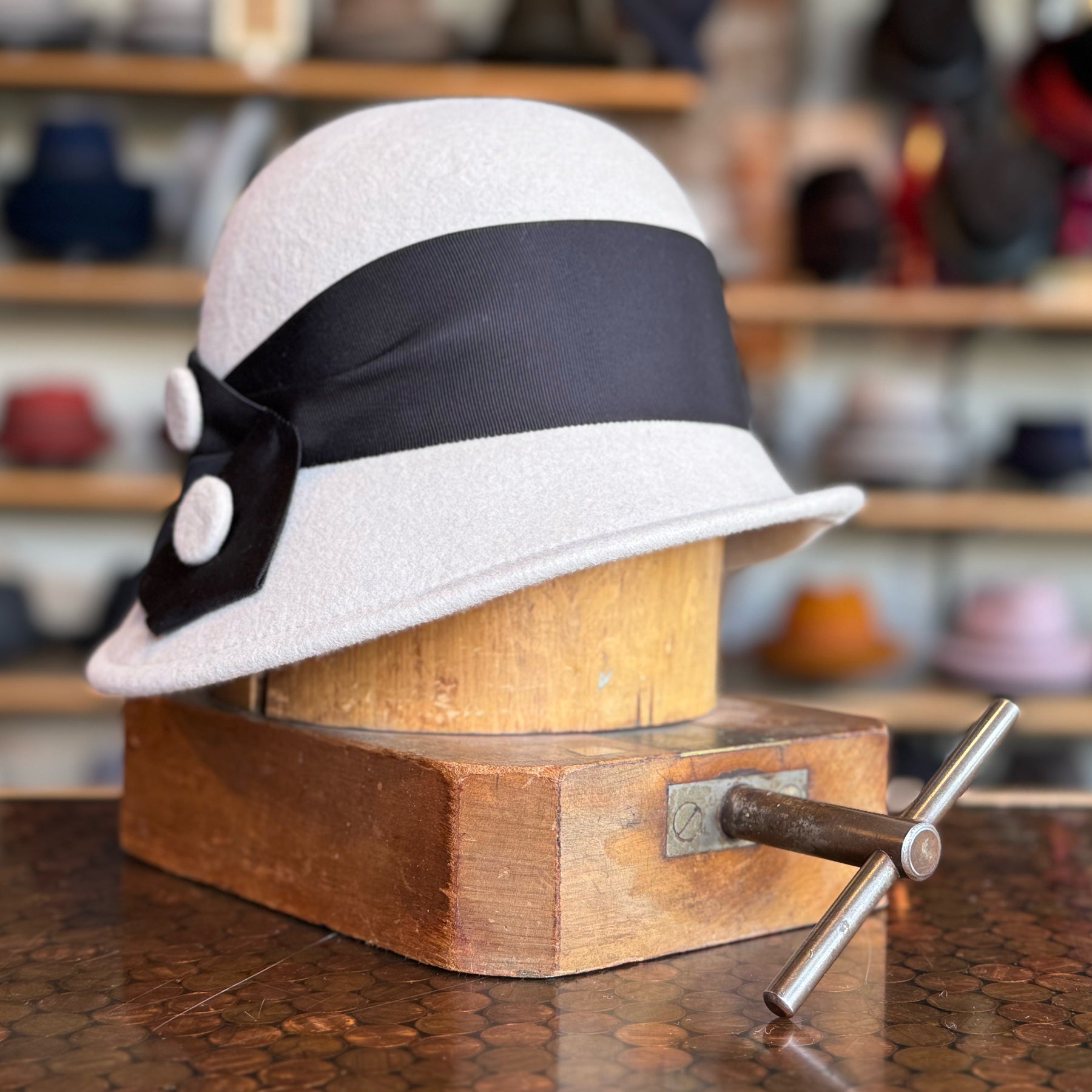 Button Sidewinder Cloche