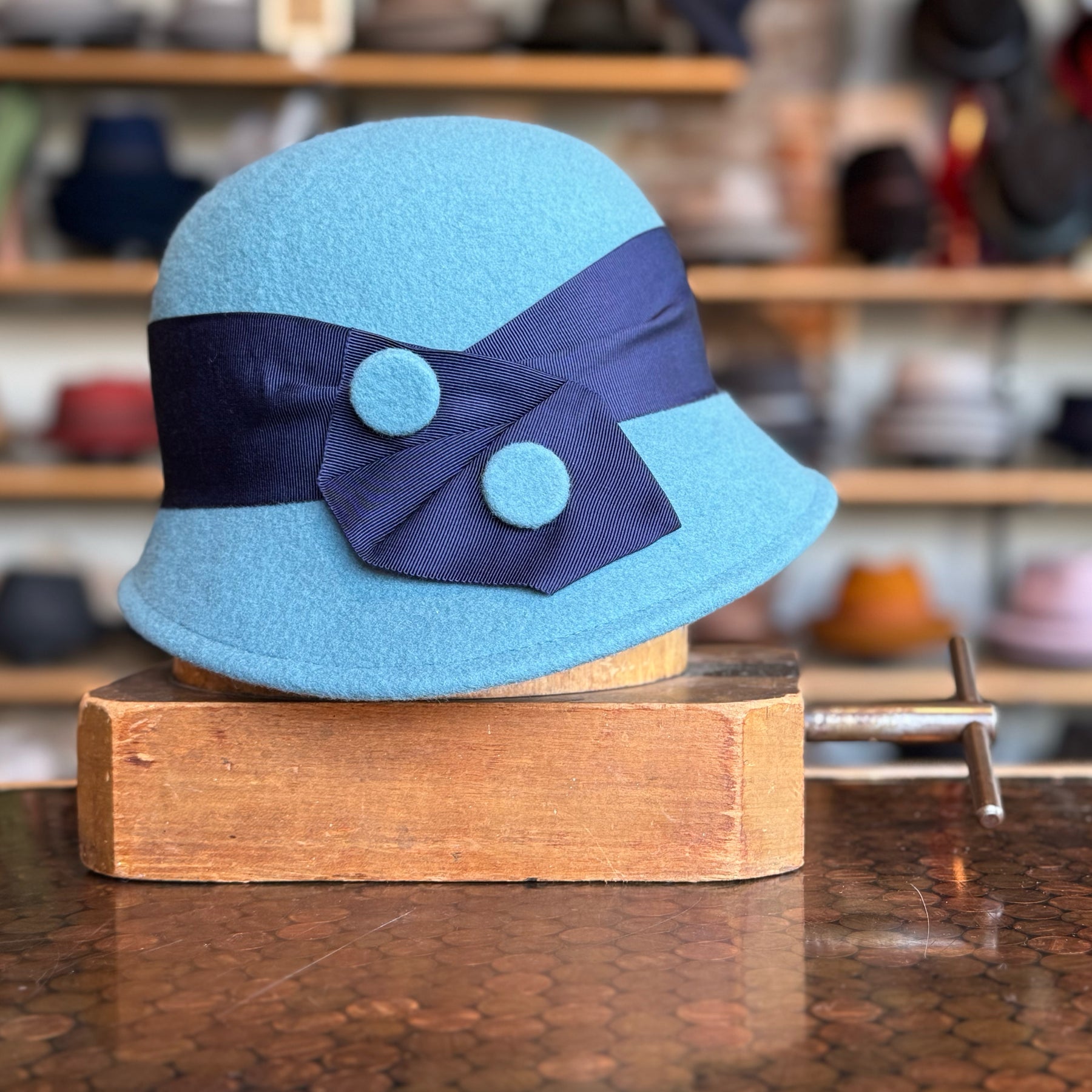 Button Sidewinder Cloche