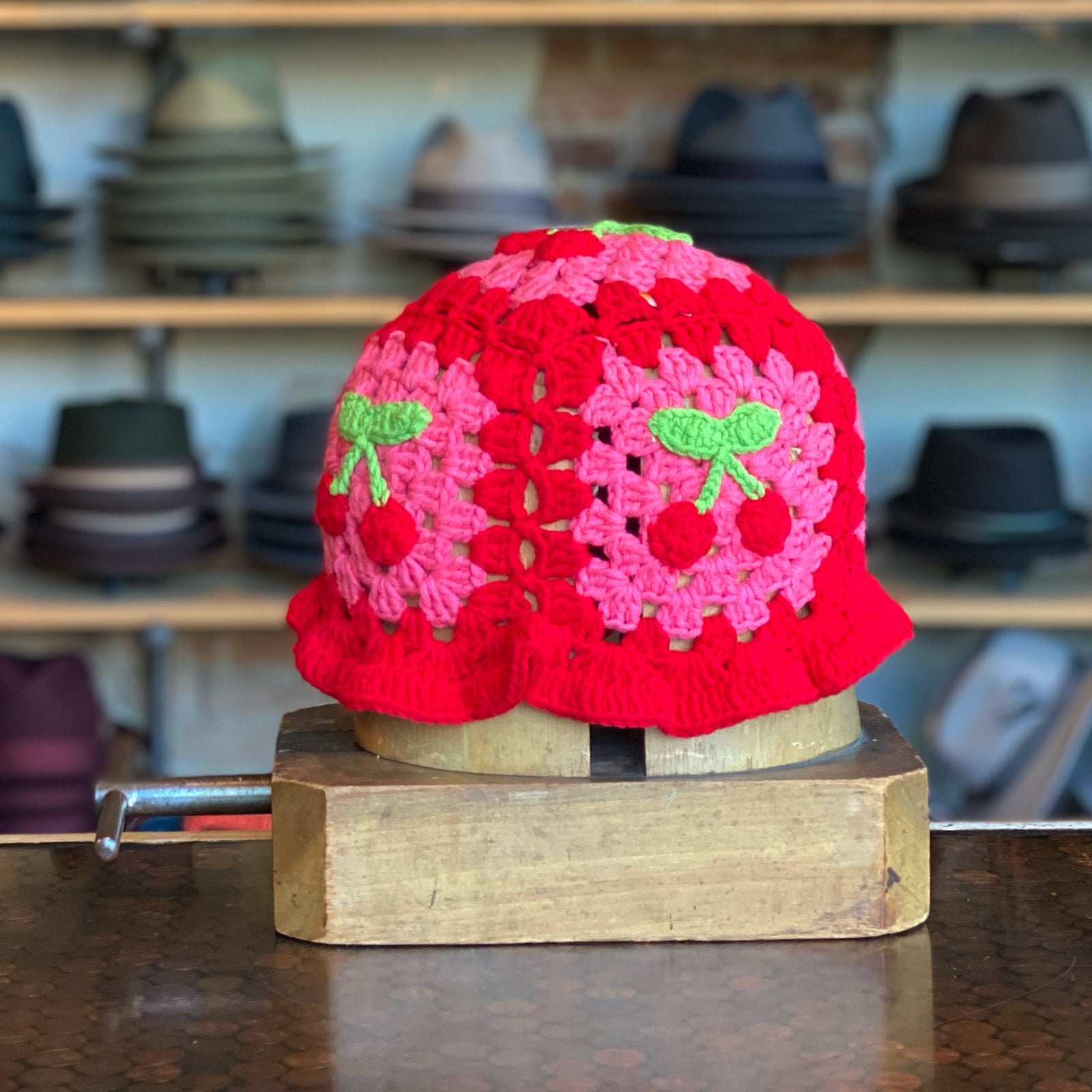 Red crochet hat 2025