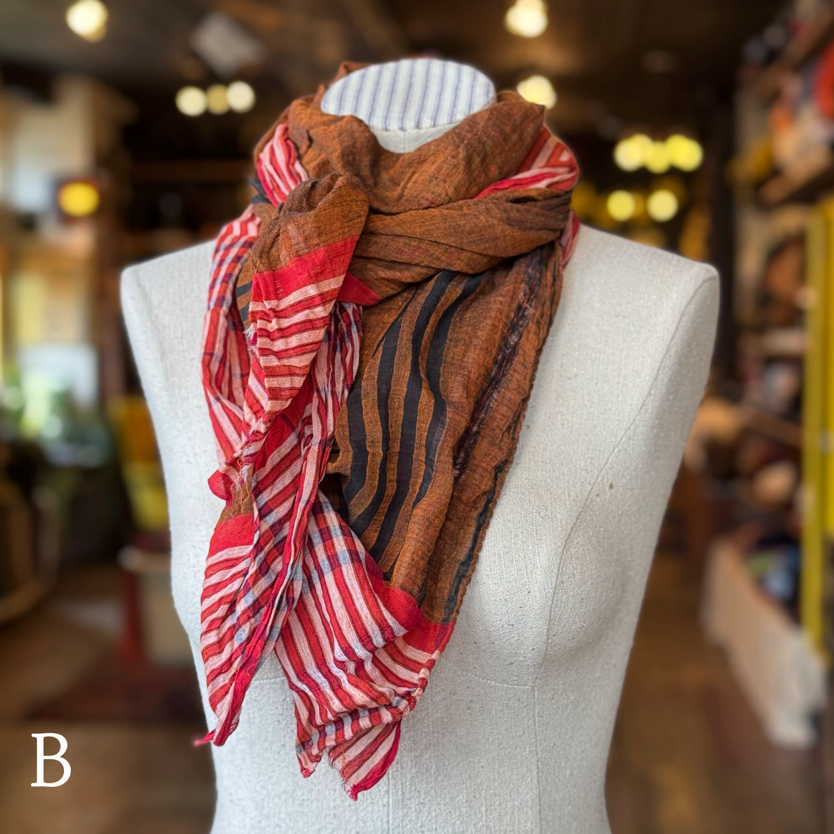 Cognac Silk Sari Fragment