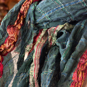 Dark Teal Sari Fragment