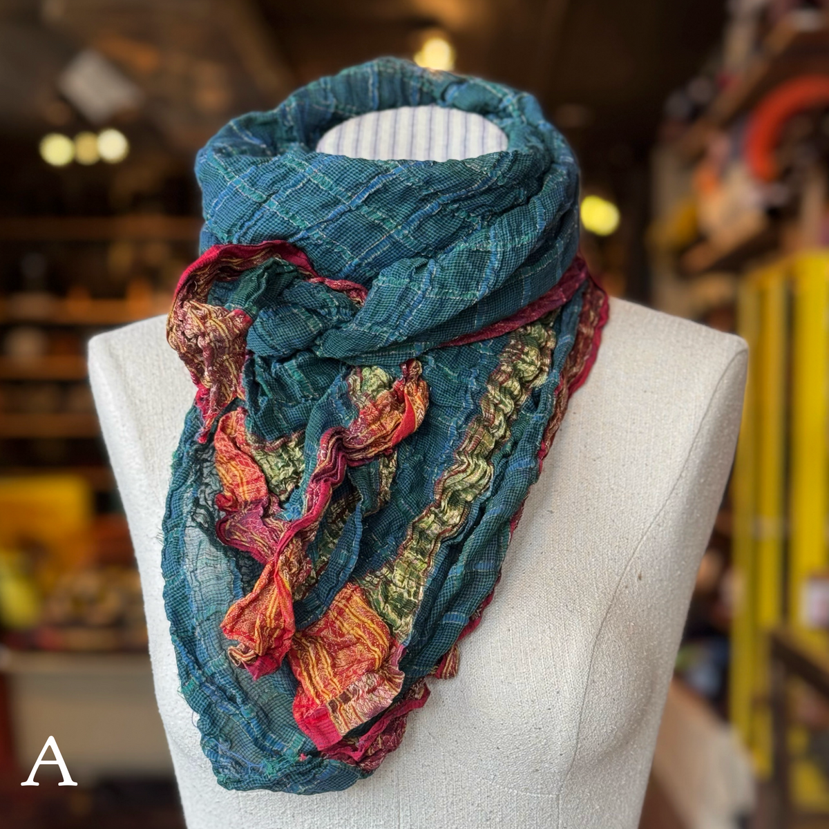 Dark Teal Sari Fragment