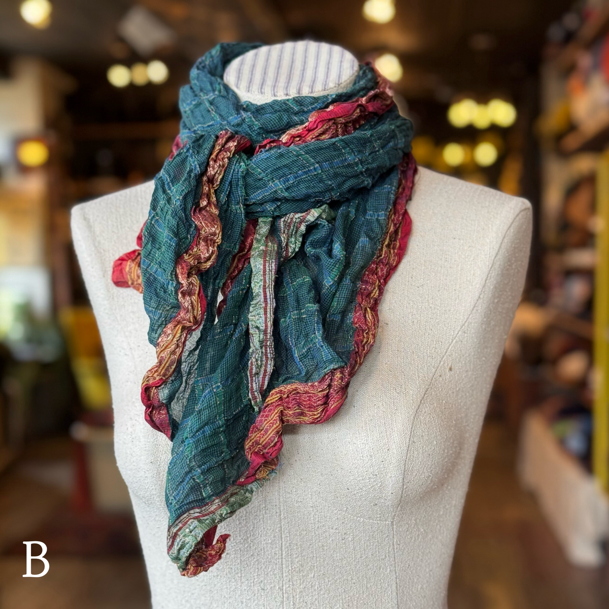 Dark Teal Sari Fragment