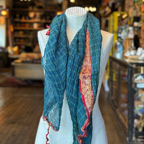 Dark Teal Sari Fragment