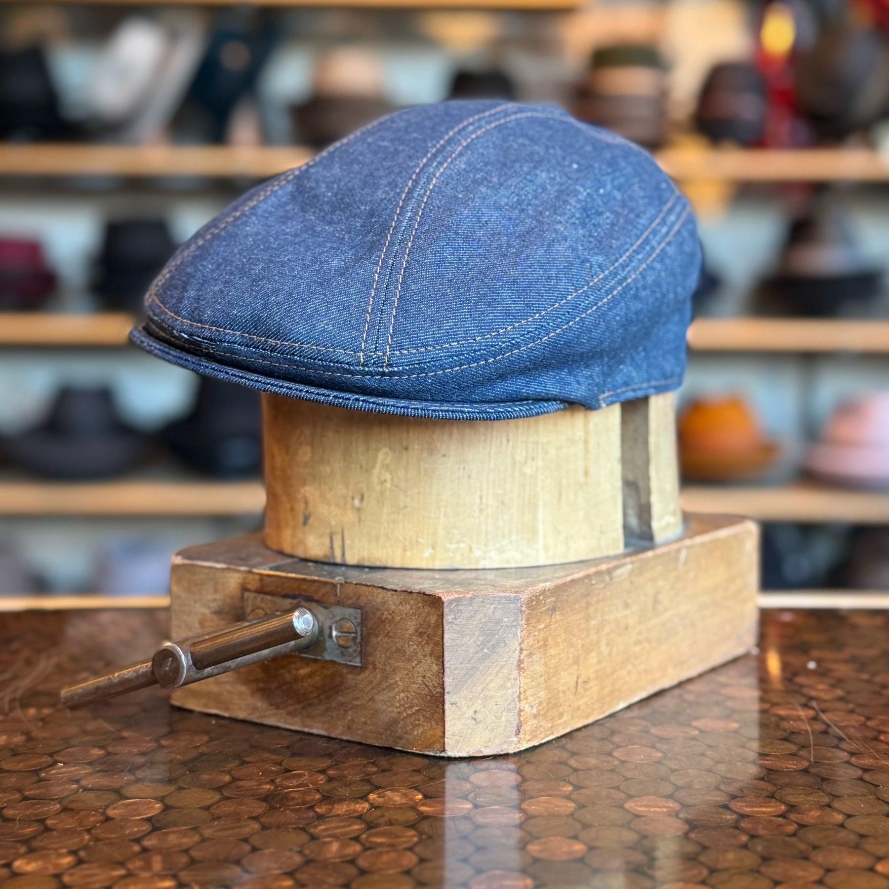 Denim 3-Panel Flat Cap