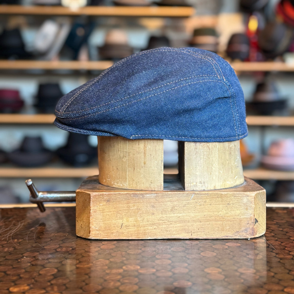 Denim 3-Panel Flat Cap