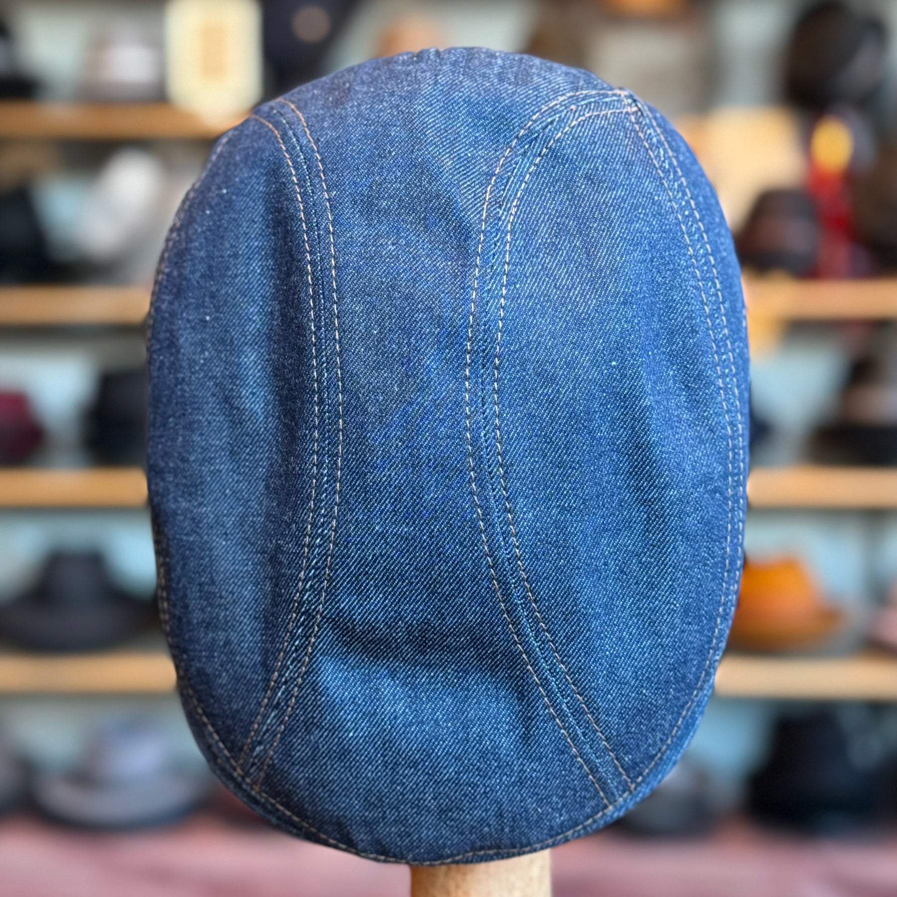 Denim 3-Panel Flat Cap
