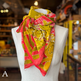 Electric Block Print Sari Fragment