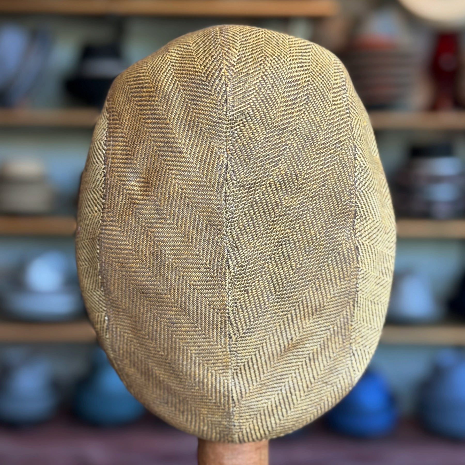 Golden Herringbone 2-Panel Ivy Cap
