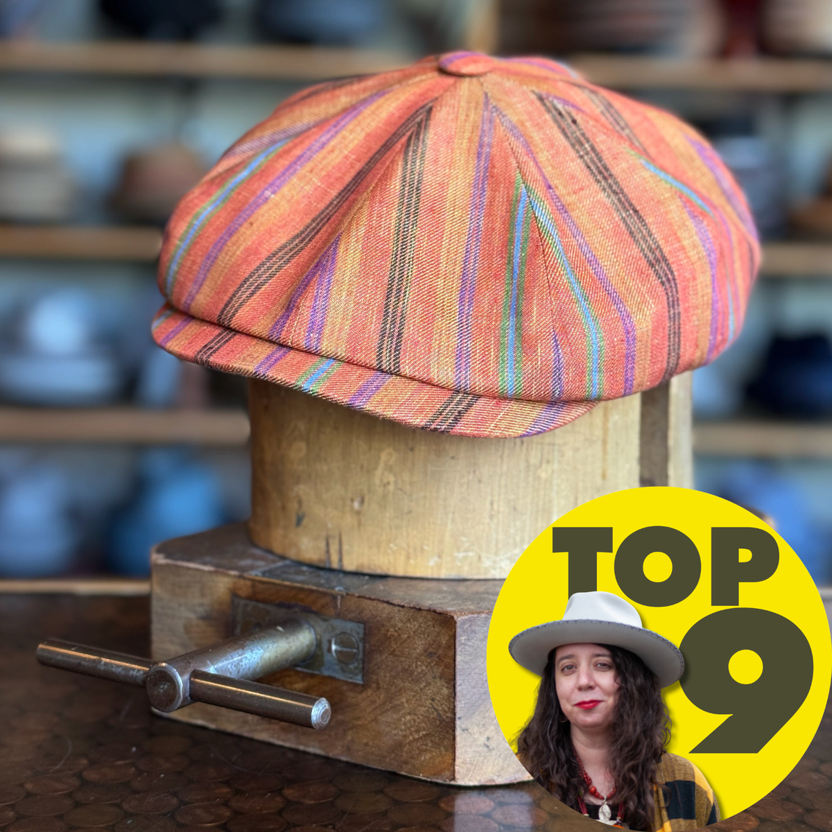 Juicy Hatteras - Striped Linen Gatsby Style Newsboy for Summer