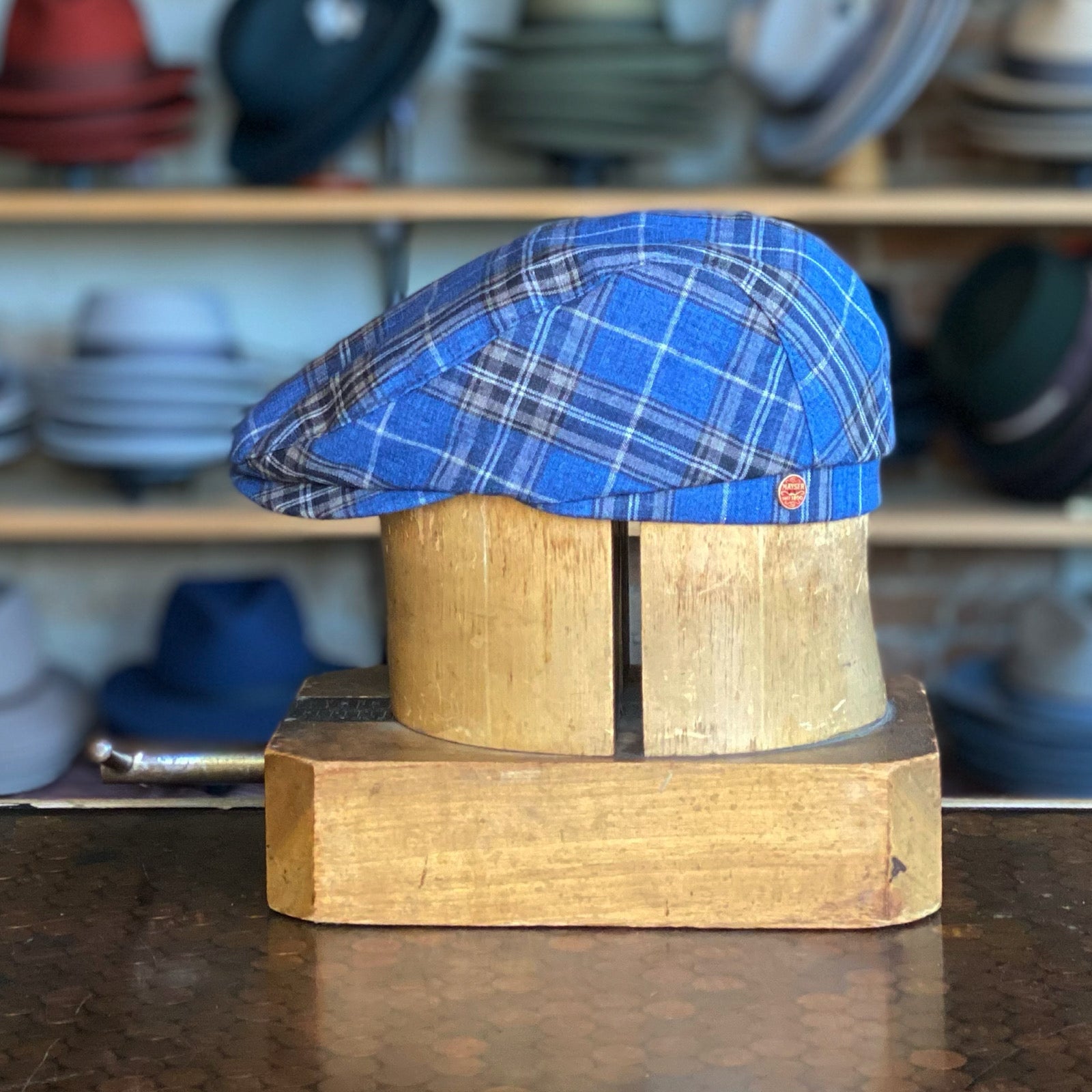 Linen Plaid Frankie Flat Cap