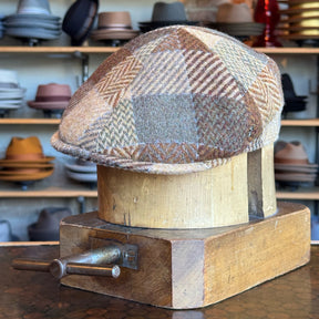 Neutral Squares 6-Panel Newsboy