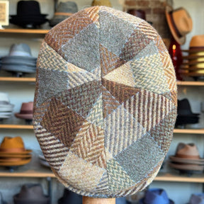 Neutral Squares 6-Panel Newsboy