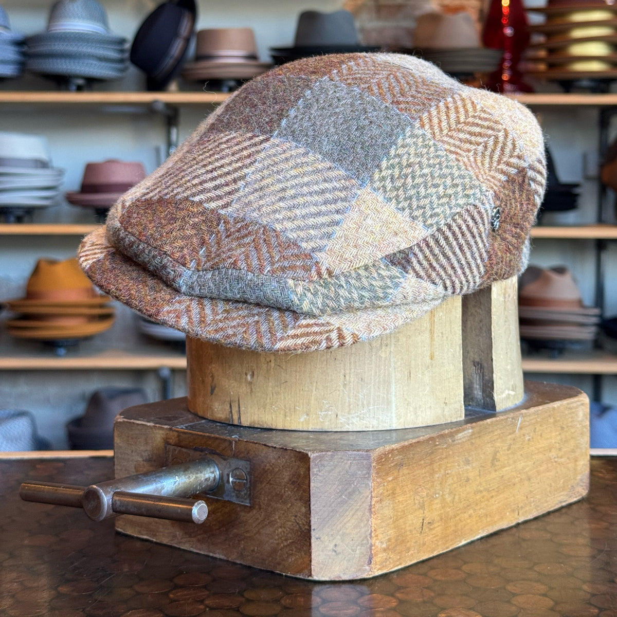 Neutral Squares Vintage Flat Cap