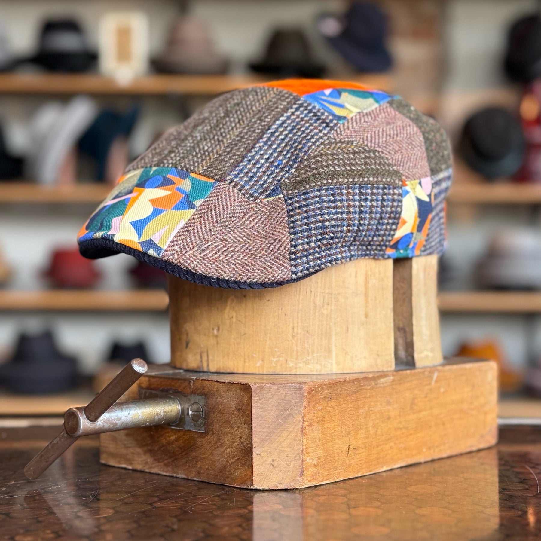 Playful Patchwork Flat Cap