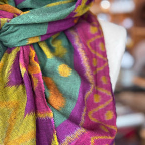 Purple Ikat Sari Fragment