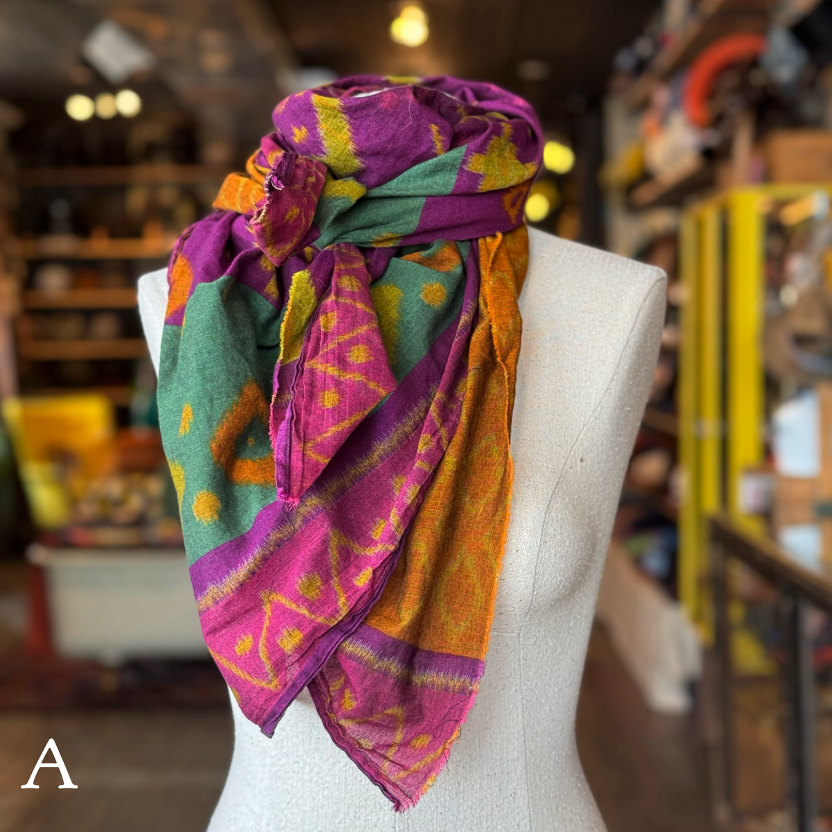 Purple Ikat Sari Fragment