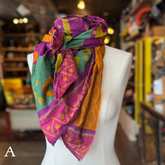 Purple Ikat Sari Fragment