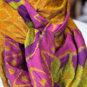 Purple Ikat Sari Fragment