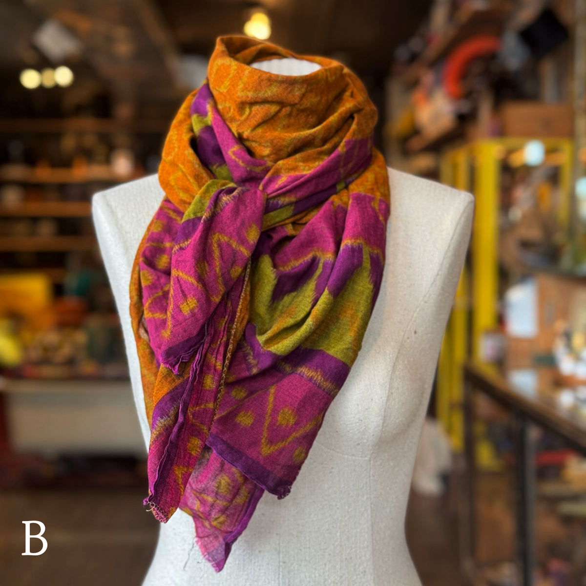 Purple Ikat Sari Fragment